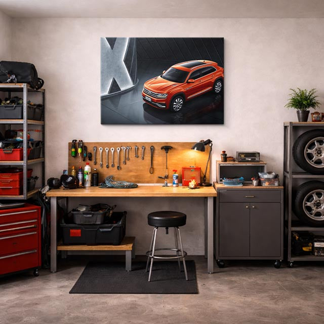 cuadro canvas vehículos volkswagen tiguan naranja horizontal