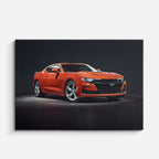 cuadro canvas vehículos camaro naranja fondo gris horizontal