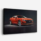 cuadro canvas vehículos camaro naranja fondo gris horizontal