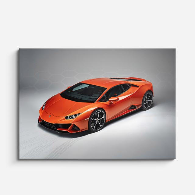 cuadro canvas vehículos lamborghini naranja estudio horizontal