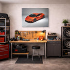 cuadro canvas vehículos lamborghini naranja estudio horizontal