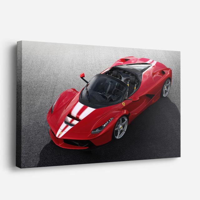 cuadro canvas vehículos laferrari roja con rayas horizontal
