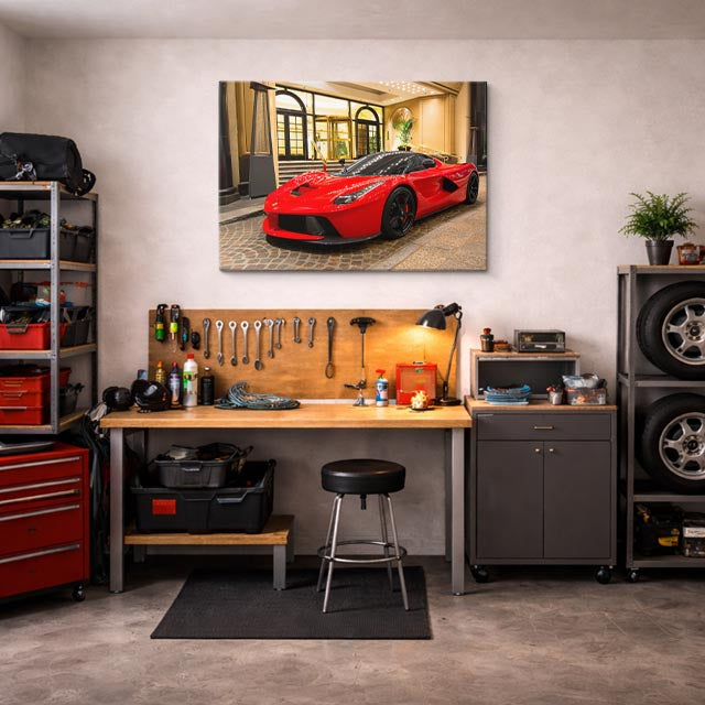cuadro canvas vehículos laferrari roja palacio horizontal