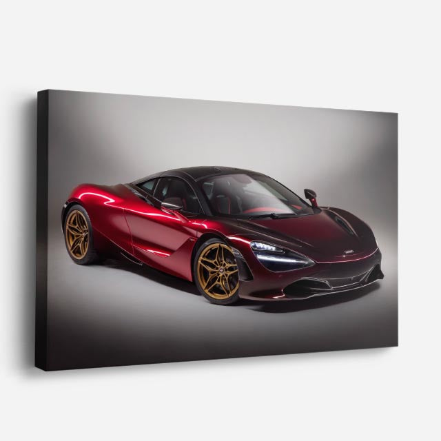 cuadro canvas vehículos mclaren rojo oscuro dorado horizontal