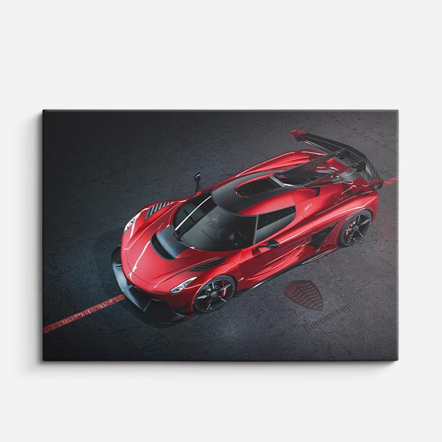 cuadro canvas vehículos pro rojo superdeportivo alas horizontal