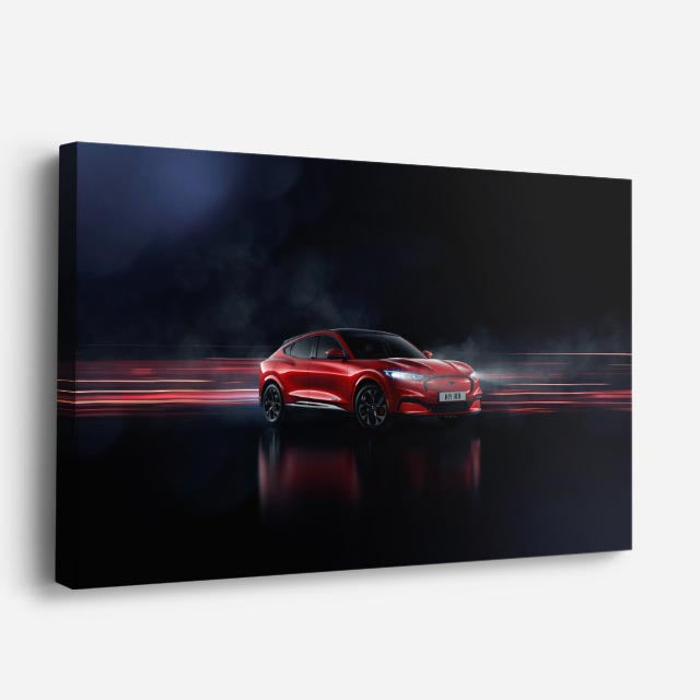 cuadro canvas vehículos superdeportivo rojo espejo horizontal