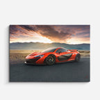 cuadro canvas vehículos mclaren rojo naranja pista horizontal