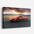 cuadro canvas vehículos mclaren rojo naranja pista horizontal