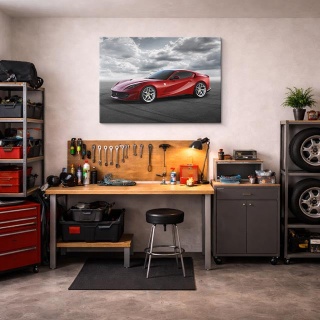 cuadro canvas vehículos ferrari 812 rojo pista horizontal
