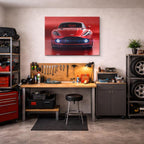 cuadro canvas vehículos aston martin rojo frontal luces horizontal