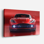 cuadro canvas vehículos aston martin rojo frontal luces horizontal