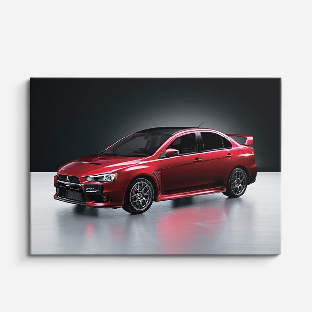 cuadro canvas vehículos mitsubishi lancer rojo clásico horizontal