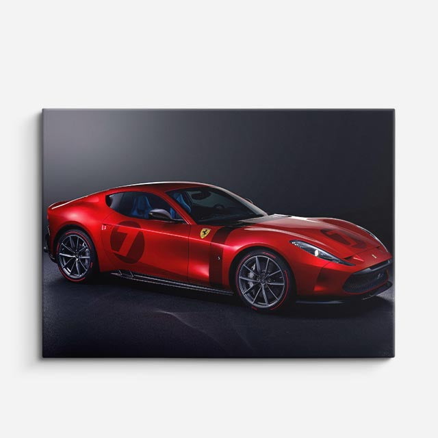 cuadro canvas vehículos ferrari roma roja oscura horizontal
