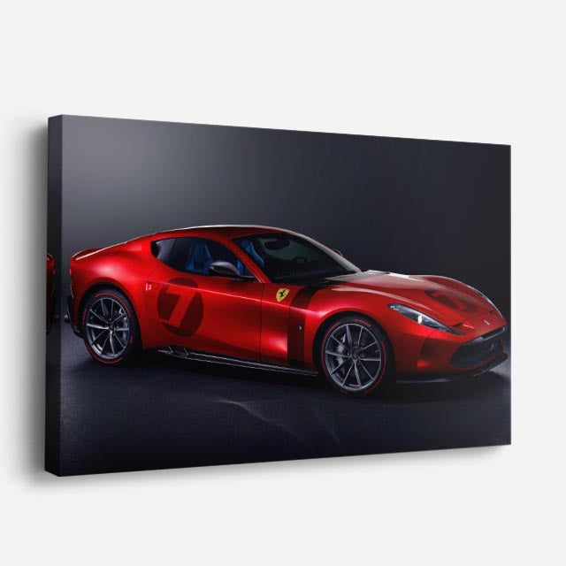 cuadro canvas vehículos ferrari roma roja oscura horizontal