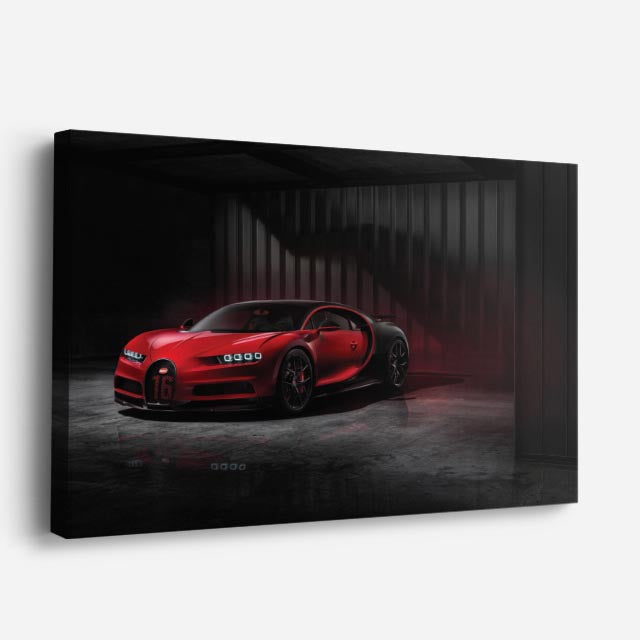 cuadro canvas vehículos superdeportivo rojo hangar horizontal