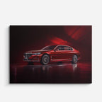 cuadro canvas vehículos bmw serie 7 rojo garaje horizontal