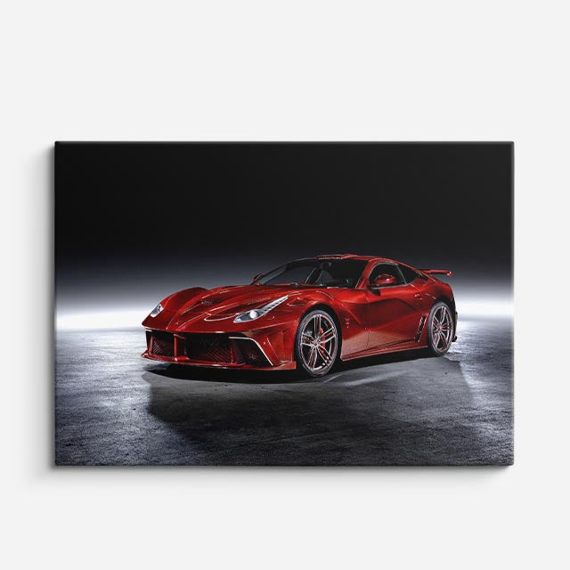 cuadro canvas vehículos ferrari roja fondo oscuro horizontal
