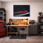 cuadro canvas vehículos toyota gr supra roja niebla horizontal