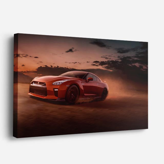 cuadro canvas vehículos bmw m8 rojo tormenta dramática horizontal