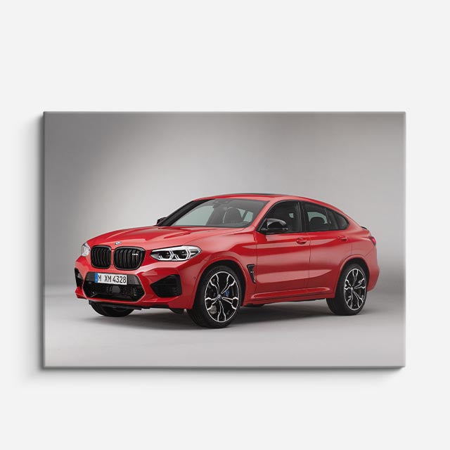 cuadro canvas vehículos bmw x2 rojo fondo blanco horizontal