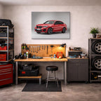 cuadro canvas vehículos bmw x2 rojo fondo blanco horizontal