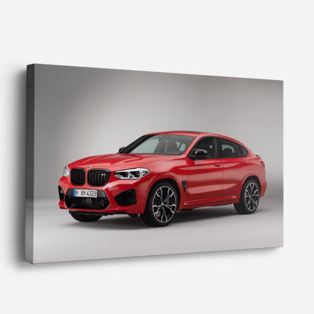 cuadro canvas vehículos bmw x2 rojo fondo blanco horizontal