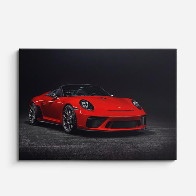 cuadro canvas vehículos porsche 911 rojo fondo gris horizontal