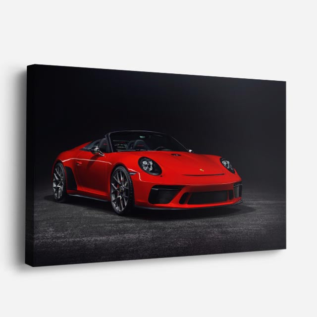 cuadro canvas vehículos porsche 911 rojo fondo gris horizontal