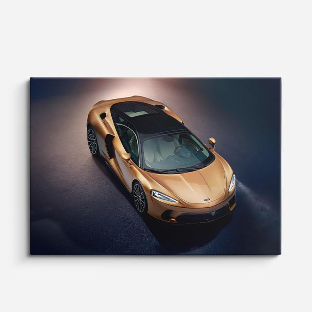 cuadro canvas vehículos mclaren dorado vista superior horizontal