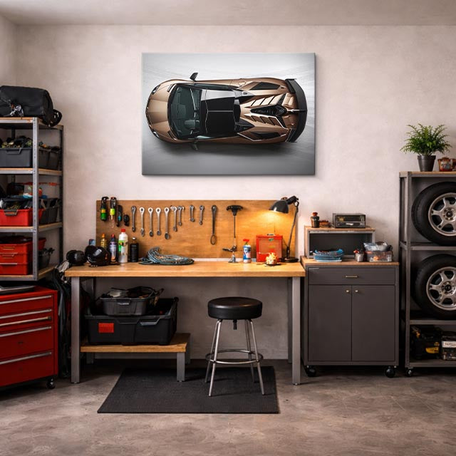 cuadro canvas vehículos lamborghini bronce puertas arriba horizontal