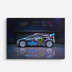 cuadro canvas vehículos auto rally stickers drift horizontal