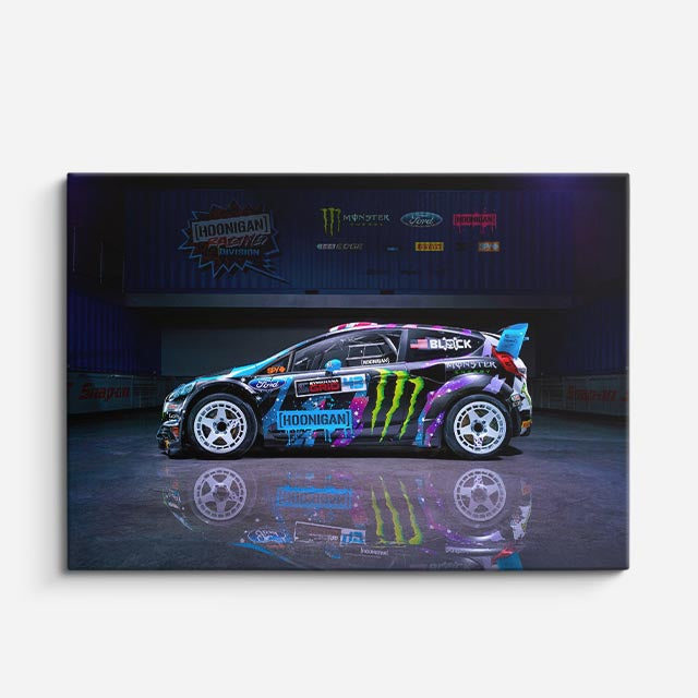 cuadro canvas vehículos auto rally stickers drift horizontal