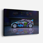 cuadro canvas vehículos auto rally stickers drift horizontal