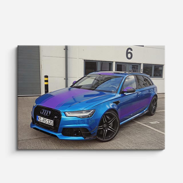 cuadro canvas vehículos audi rs azul tornasol horizontal