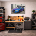cuadro canvas vehículos audi rs azul tornasol horizontal