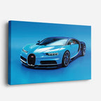 cuadro canvas vehículos bugatti chiron azul claro horizontal