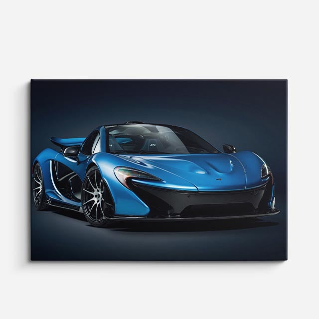 cuadro canvas vehículos mclaren p1 azul eléctrico horizontal