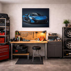 cuadro canvas vehículos mclaren p1 azul eléctrico horizontal