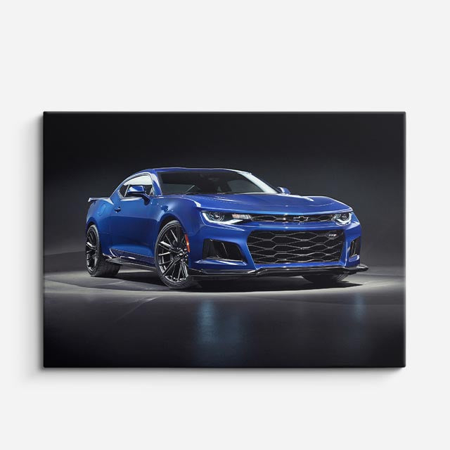 cuadro canvas vehículos camaro azul profundo horizontal