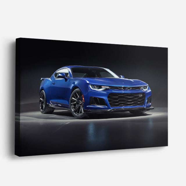 cuadro canvas vehículos camaro azul profundo horizontal