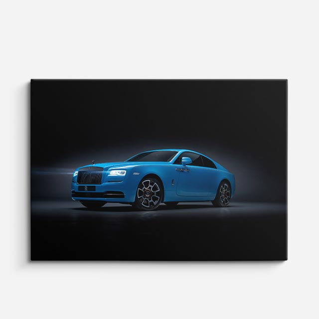 cuadro canvas vehículos rolls royce azul elegante horizontal