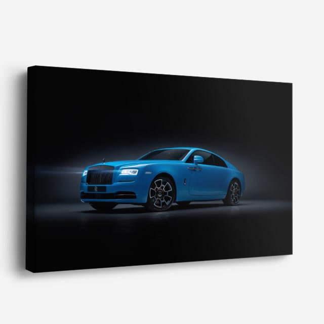 cuadro canvas vehículos rolls royce azul elegante horizontal