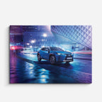 cuadro canvas vehículos lexus azul luces nocturnas horizontal