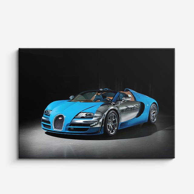 cuadro canvas vehículos bugatti veyron azul blanco horizontal