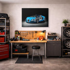 cuadro canvas vehículos bugatti veyron azul blanco horizontal