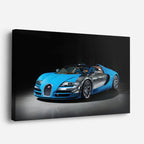 cuadro canvas vehículos bugatti veyron azul blanco horizontal