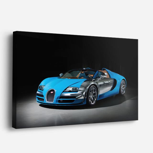 cuadro canvas vehículos bugatti veyron azul blanco horizontal