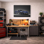 cuadro canvas vehículos mclaren 600lt azul gris horizontal