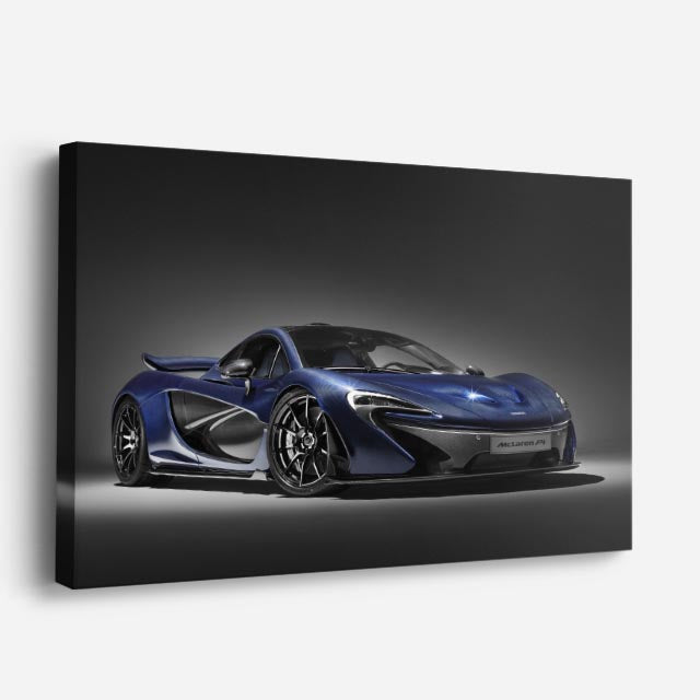 cuadro canvas vehículos mclaren 600lt azul gris horizontal