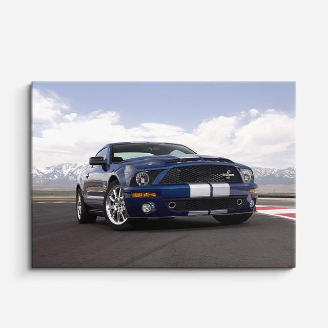 cuadro canvas vehículos mustang shelby azul clásico horizontal